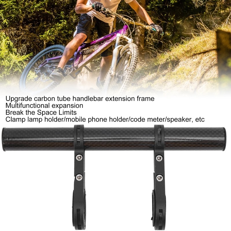 20CM Carbon Tube Bicycle Handlebar Extender Bracket Mount Bike Headlight