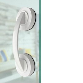 KAFENDA Glass Door and Window Handles, Bathroom Sliding Doors, cupboards, wardrobes, Suction Cups, Non-Marking Handles, Non-Perforated Absorption Handles (White)