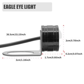 YnGia 2PCS Eagle Eye LED Light, Motorcycle DRL Daytime Running Light Fog Lamp 3SMD 9W Car Reversing Backup Parking Signal Light Marker Light 12V (White)