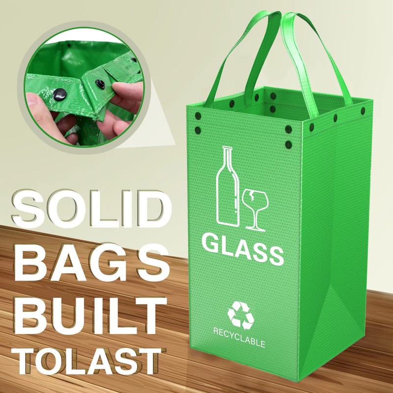 KAOHONG 3 Packs Reusable Recycling Bags with Handle Separate Sorting