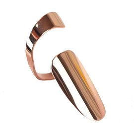 Open Fingernail Rings 3Pcs, Knuckle Armor Thumb Tip Ring, Punk Gothic Metallic Copper Nail Cap Cover Art Protective Claw For Makeup Party Cosplay Dress Decoration Gift (Rose Gold)