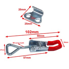 TIOMIOSEA Tension Lock Stainless Steel Pack of 10, Lever Clasp, Small Toggle Lever Tensioner, Adjustable, Adjustable Toggle Lever Tensioner, Hold Capacity Latch with Screws for Crates, Cupboard