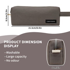 X SIM FITNESSX Pencil Case Pencil Case Teenager Girls Pencil Case Pens School Pencil Case Pen Bag for School & Office, dark grey, simple