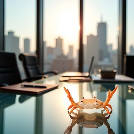 Creative Crab Pen Holder Weightlifting Crabs Pen Stand Storage Rack, Office Desktop Decoration, Pencil Holders Desk Supplies Holders and Dispensers, Desk Accessories and Workspace Organizers (Orange)