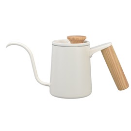 Stainless Steel Handle Drip Coffee Pot Long Gooseneck Spout Drip Kettle Coffee Tea Pot Matte White350ml