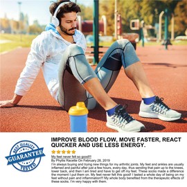 QUXIANG Compression Socks for Women & Men Circulation (3/6/7 Pairs) Arch Support Low Cut Ankle Compression 15-20 mmHg is Best for Running Gym, Sports, Support, Flight Travel, Cycling (Multi 06, S/M)