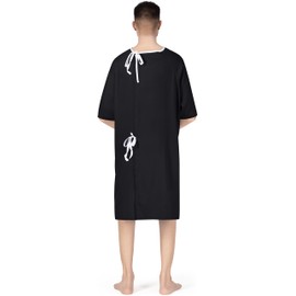 Utopia Care Men's Hospital Gown Soft and Comfortable Patient Gown X-Small-Small Black