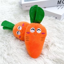 Wpppan 1Pc Orange Soft Dog Toys Cute Carrot Plush Chew Squeaker Plush Dog and Cat Toys with Multi-Squeaks Sound Pet Puppy Supplies,Squeak Toys,Dogs Toys