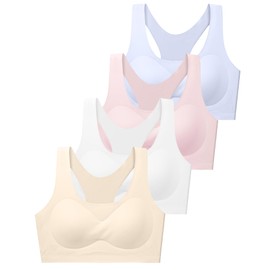 SALIA GIRL Training Girls Bras for Teens 10-16 Racerback Seamless Design with Removable Soft Padding Bras, Large