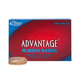 Alliance Rubber 26165 Advantage Rubber Bands Size #16, 1 lb Box Contains Approx. 1800 Bands (2 1/2" x 1/16", Natural Crepe)