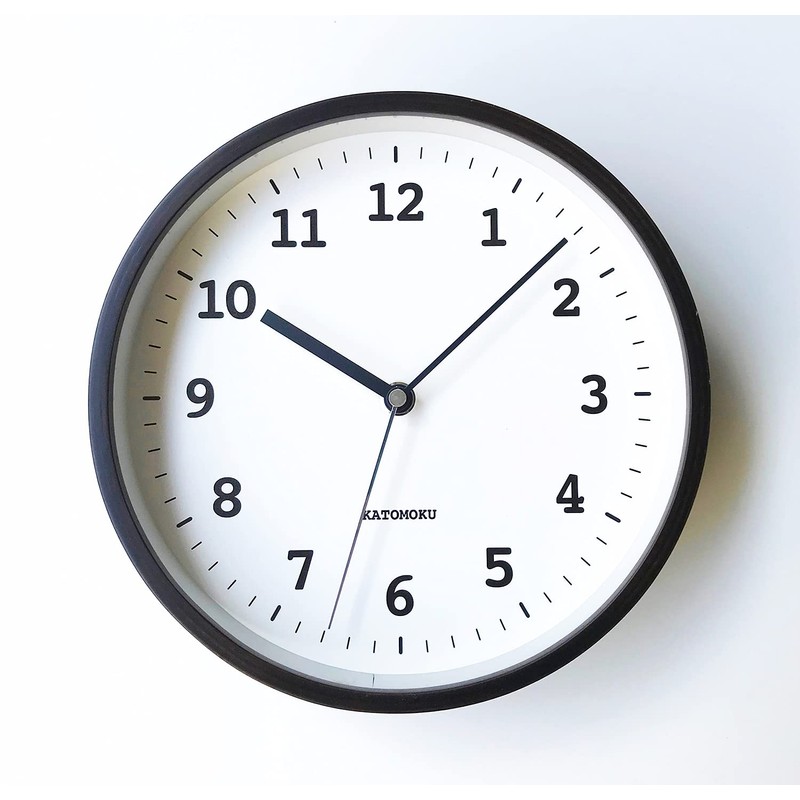 KATOMOKU plywood wall clock, 13 km-84BRC, Brown, Radio Clock, Continuous