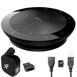 Global Teck Worldwide Jabra Speak 510 Bluetooth USB Speakerphone - Teams Version Speaker for Laptop, Mobile - Enhances Conferencing Audio, Phone Calls, Ideal for Zoom w Cloth, Gold Support Plan