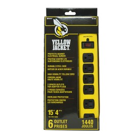 Yellow Jacket 5138N 5138 Metal Surge Protector Strip with 6 Outlets and 15 Foot Cord