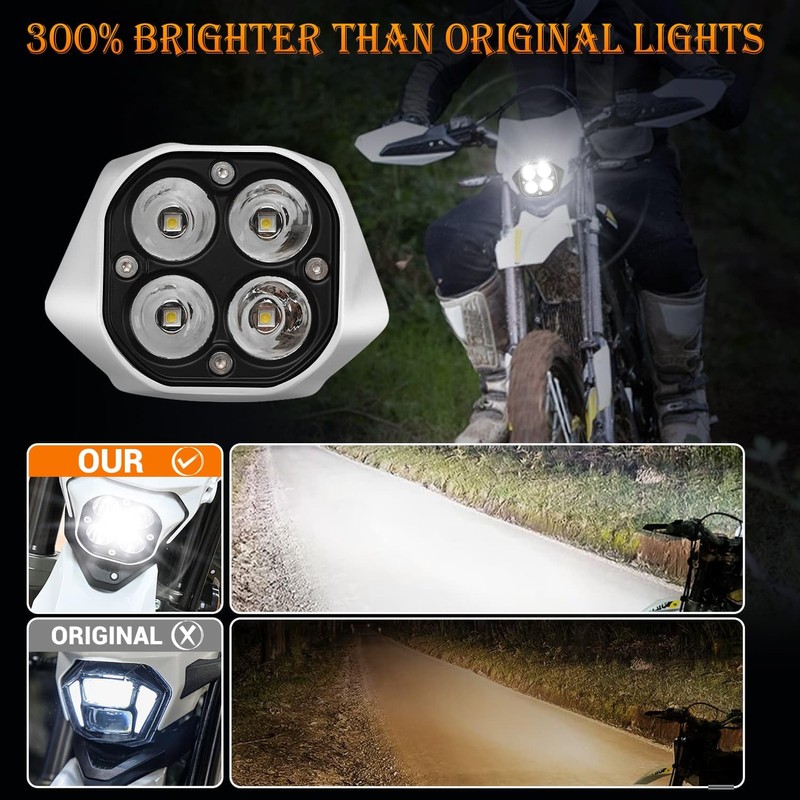 OICCTBF Upgrade LED Headlight Kit with White Cover,Plug N Play
