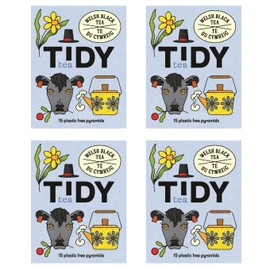 Tidy Tea, Organic Welsh Black Tea, 4 x 15 Plastic Free Pyramid Tea Bags, an All Day Breakfast Tea