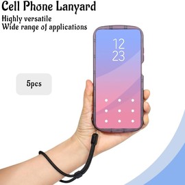 XENQITO Pack of 5 Hand Wrist Strap Lanyards, Hand Strap Lanyard, Adjustabe Phone Short Wrist Lanyards, Adjustable Nylon Wrist Strap for Camera, Keychain, Phone and Wallet