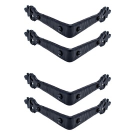 4 Pack - 3.5 Inch Metal Corner Bracket for Furniture - Black - Handmade Decorative Corner Braces - Rustic Metal Corner Brackets for Tables, Desks, Shelves, Boxes and Chests - The Tuscan Series