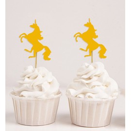 Darling Souvenir, Unicorn Cupcake Toppers, Birthday/Wedding/Bay Shower Party Dessert Decorations - Pack of 20