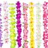 36Pcs Hawaiian Wreath Necklace Colorful Tropical Wreaths Hawaii Flowers Wreaths