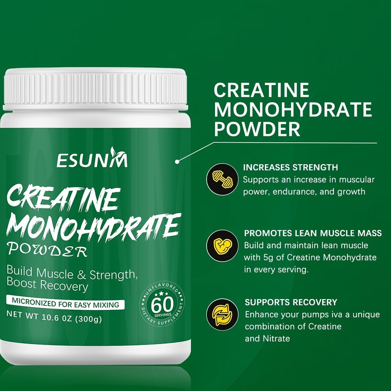 ESUNM ESUNM Creatine Monohydrate Powder, 5g Per Serving Creatine Powder
