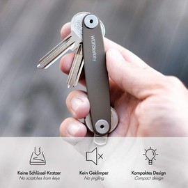 Wunderkey® Olive (up to 8 keys) – Key Organiser Made in Germany [Smart Key Organiser | Compact Key Holder | Key Ring | Key Case] – Premium Quality