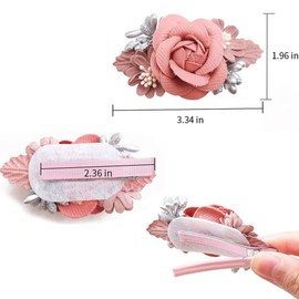 Flymind 3pcs Baby Girls Flower Bow Hair Clips Floral Barrettes Hair Bow Accessories for Newborn Infant Toddler Kids Baby Girls (E)
