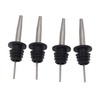 24pcs Stainless Steel Bottle Pourers with Black Plastic Cover Conical