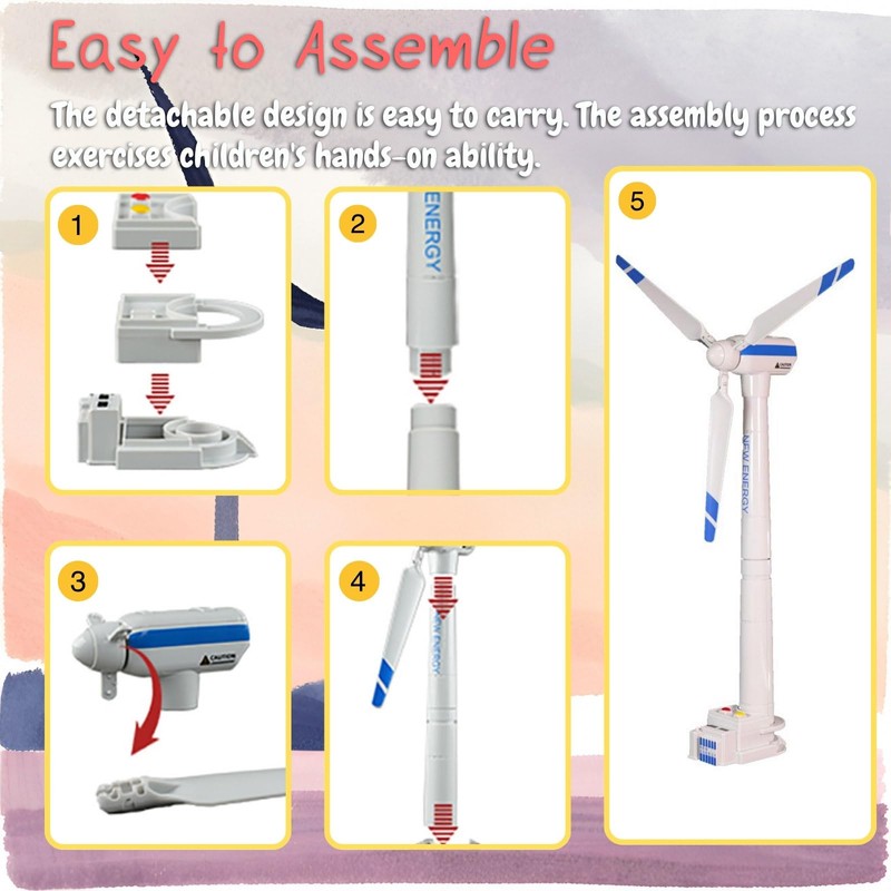 Rinnland Windmill Model - Large-Sized Wind-Up Wind Turbine Science Teaching
