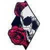 Skull and Rose Embroidered Iron on Sew on Patch