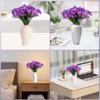 6 Bundles Artificial Violet Flowers, Faux Silk Outdoor Flowers, Purple