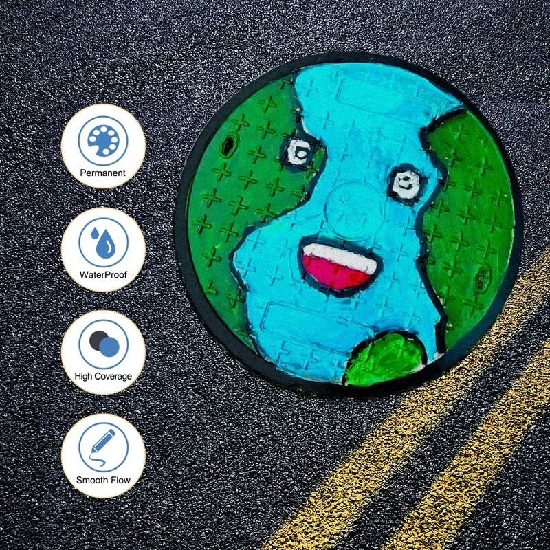 TRANSON Black and White Dual-tip Permanent Paint Markers Oil Based