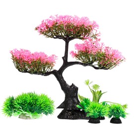 Kisangel 1set Artificial Aquarium Plants Realistic Fish Tank Decorations for Turtle Tanks Multiple Water Grass Combinations Aquarium Decor Soft and Comfortable Accessories