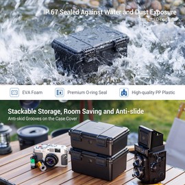 JJC Hard Stable 120 Film Case Holder,IP67 Waterproof Film Camera Container for 15 Rolls 120 Negative Film, Anti-Shock Light-Sealed Negative Film Organizer Storage Box for Travel (No Film Included)