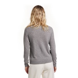 EURKEA Women's Crewneck 100% Cashmere Sweater, Cozy Pullover Winter Top for Women, Gift Ready, Grey HTR, Small