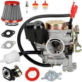 GY6 50cc Carburetor for Tao tao 50cc 49cc ATM50 Pony VIP Scooter Chinese 4-Stroke Engine Moped, PD18J 139QMB Carb for CY50 Thunder Roketa Jonway Lance Parts with Intake Manifold