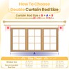 BHSRODS 1" Modern Gold Double Curtain Rod Glass Ends, 48