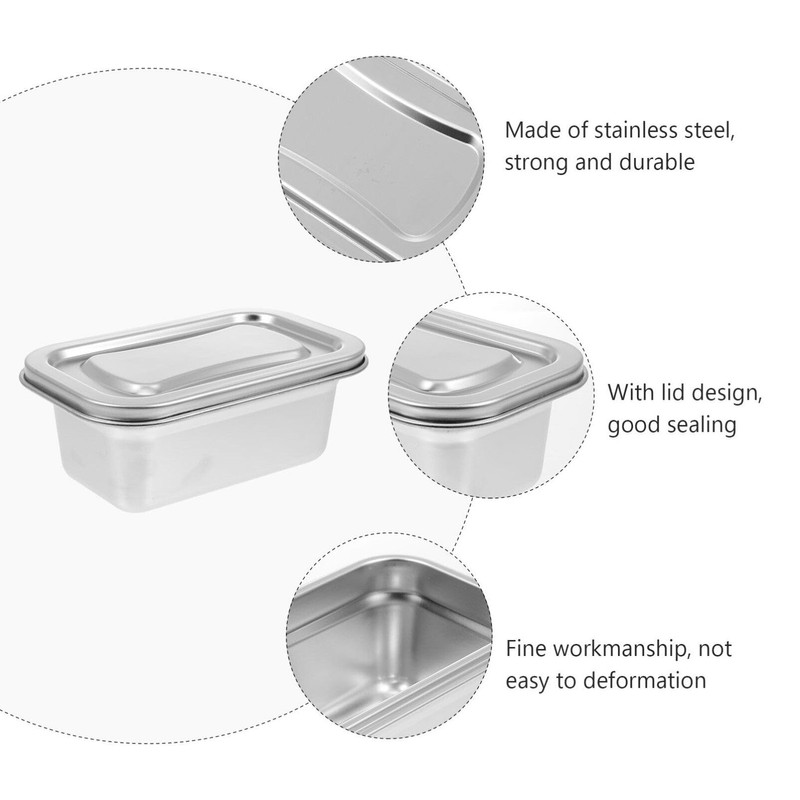 Hemoton Ice Cream Container Stainless Steel Ice Cream Storage Container