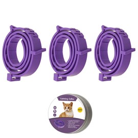 ALQFFHL Calming Collar for Dogs and Cats, Anti-Anxiety Collar with Adjustable Size, Natural, Safe, Waterproof Sedative for Cats and Dogs, Pack of 3 (Small)