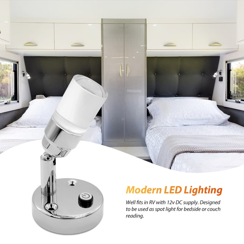 Dream Lighting 12v LED Reading Light Caravan Boat Campervan Motorhome