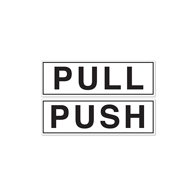 PUSH & PULL HORIZONTAL DOOR SIGN VINYL SAFETY STICKERS 150mm