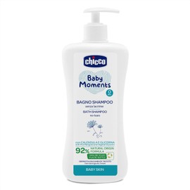 Chicco Baby Moments Tearless Bath Shampoo for Sensitive Skin and Thin Hair of Newborns, Irritates the Eyes, 0+ Months - 500 ml