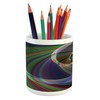Ambesonne Fractal Pencil Pen Holder, Spiral Digital Background Energy Motion