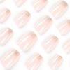 MGR Press on Nails Medium Fake Nails Bling Nude Pink