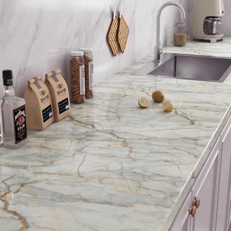 Stickyard 12"x160" Green Topaz Marble Wallpaper Peel and Stick