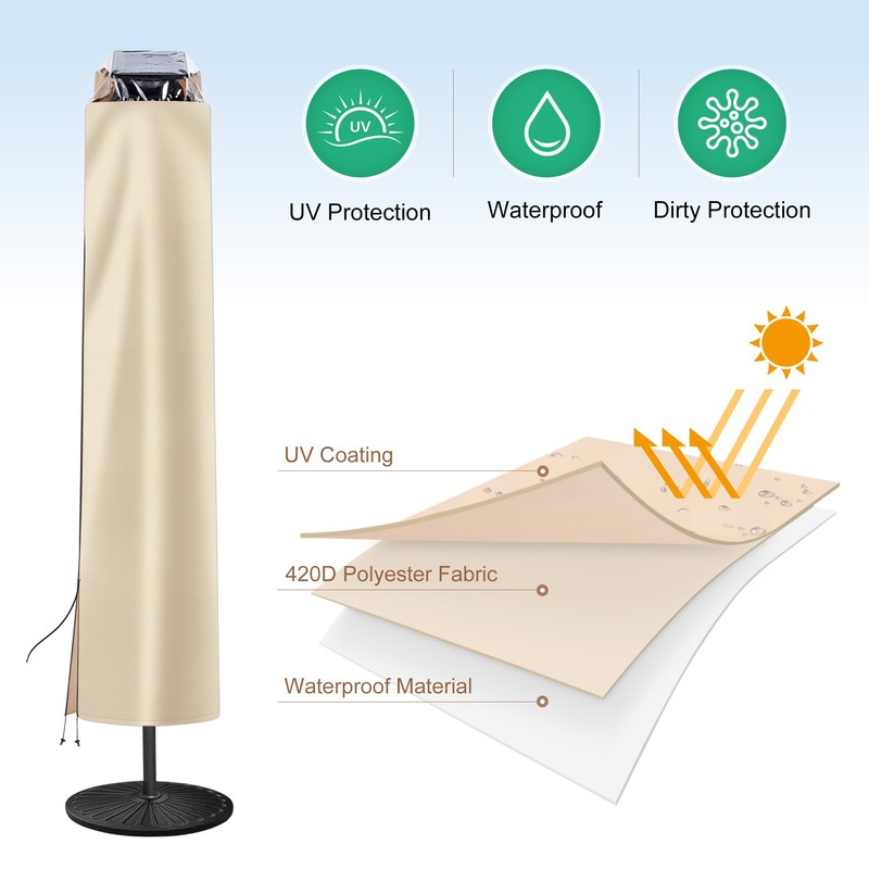 Solar Patio Umbrella Cover - Solar Outdoor Umbrella Covers with