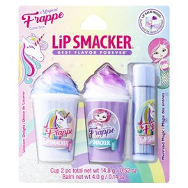 Lip Smacker Magical Frappe Collection 3 Pack Beverage Lip Balm- Unicorn & Mermaid Unicorn Delight / Mermaid Magic