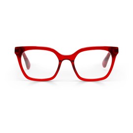 eyebobs - Overlook | Premium Women's Reading Glasses | Cat-Eye Frames for Average Faces, Red, 4.00