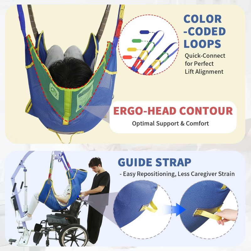 EZ Assistive Universal Full Body Patient Lift Sling, Patient Lift