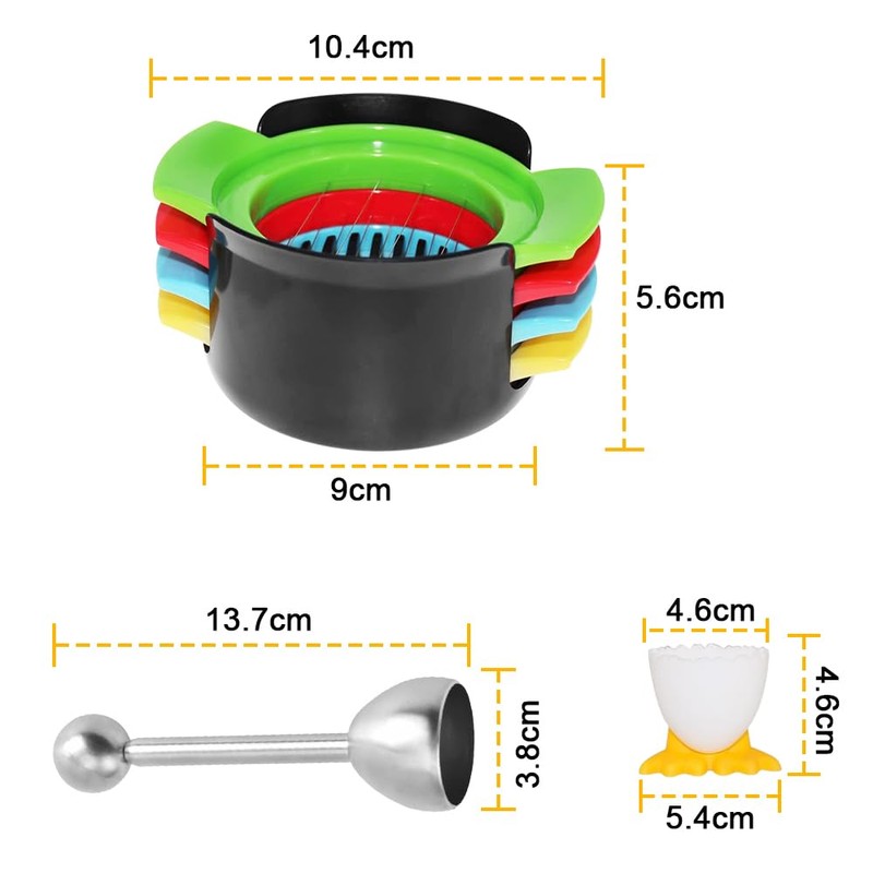 mizikuu 4 in 1 Egg Cutter, Egg Cutting Tool, Stainless