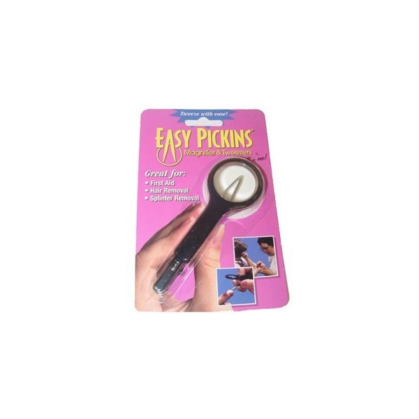 Easy Pickins Magnifying Slant Tip Tweezer Great For First Aid, Hair Removal & Splinter Removal